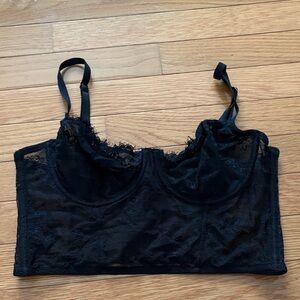 INC International Concepts Black Lace Corset